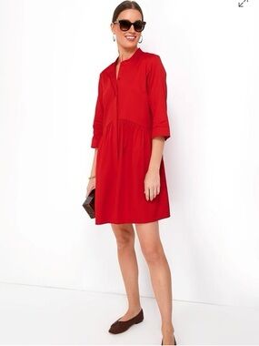 A26 Tuckernuck Fiery Red Royal Shirt Dress Size Small